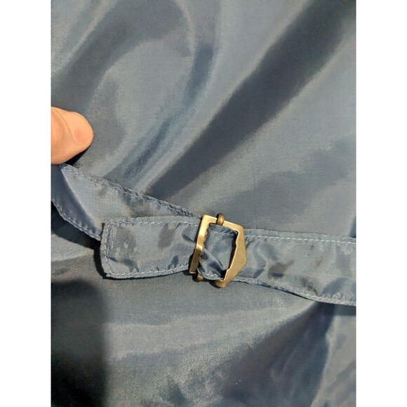 Vintage 90s Jones & Co Blue Foulard Rayon Women's Vest Top M Buckle Back - Picture 4 of 5